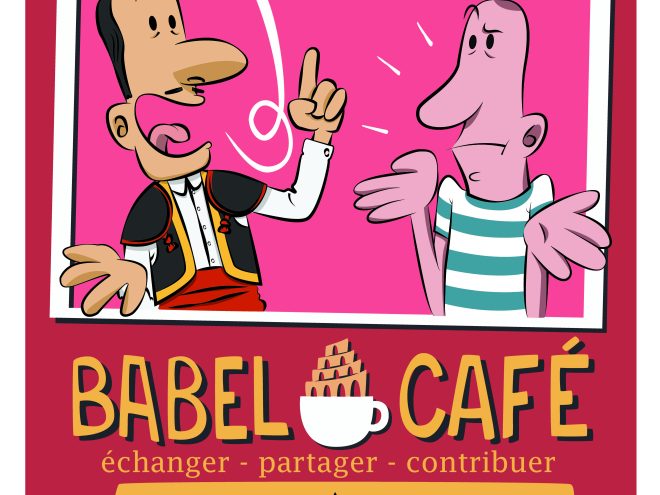 Poster Babel café Vector Spanish Corrigeé