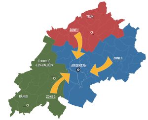 Carte des zones Allo Mobilité