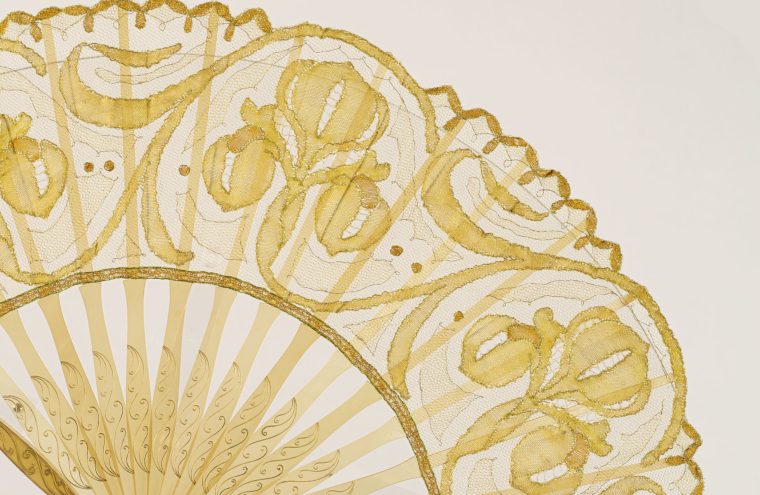 Eventail en dentelle polychrome, Felix Aubert