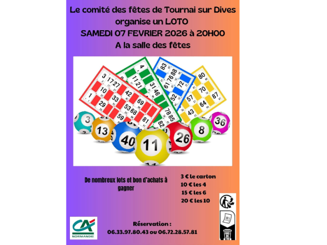 Super loto Tournai sur Dives fevrier 2026 6-8