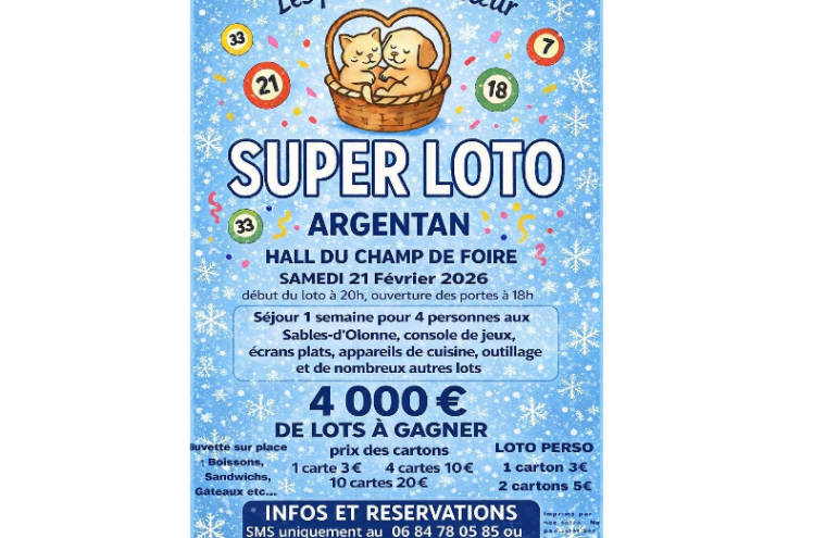 Affiche Super loto Argentan février 2026 6-8