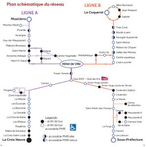 Plan schématique du réseau des bus